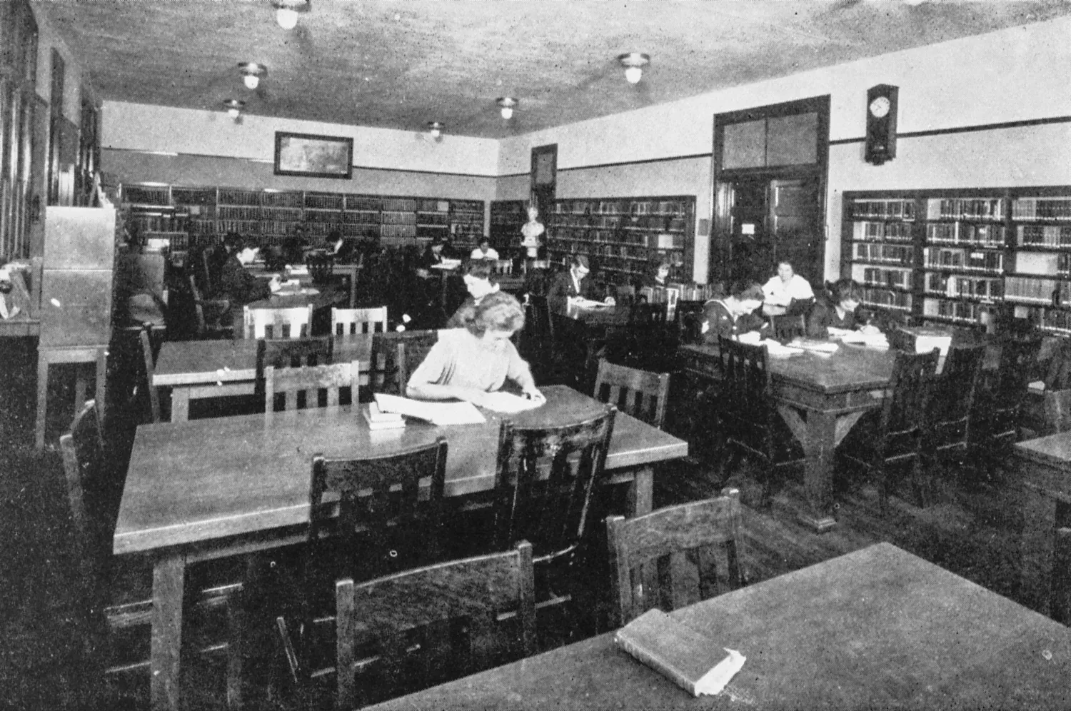 Students in a library